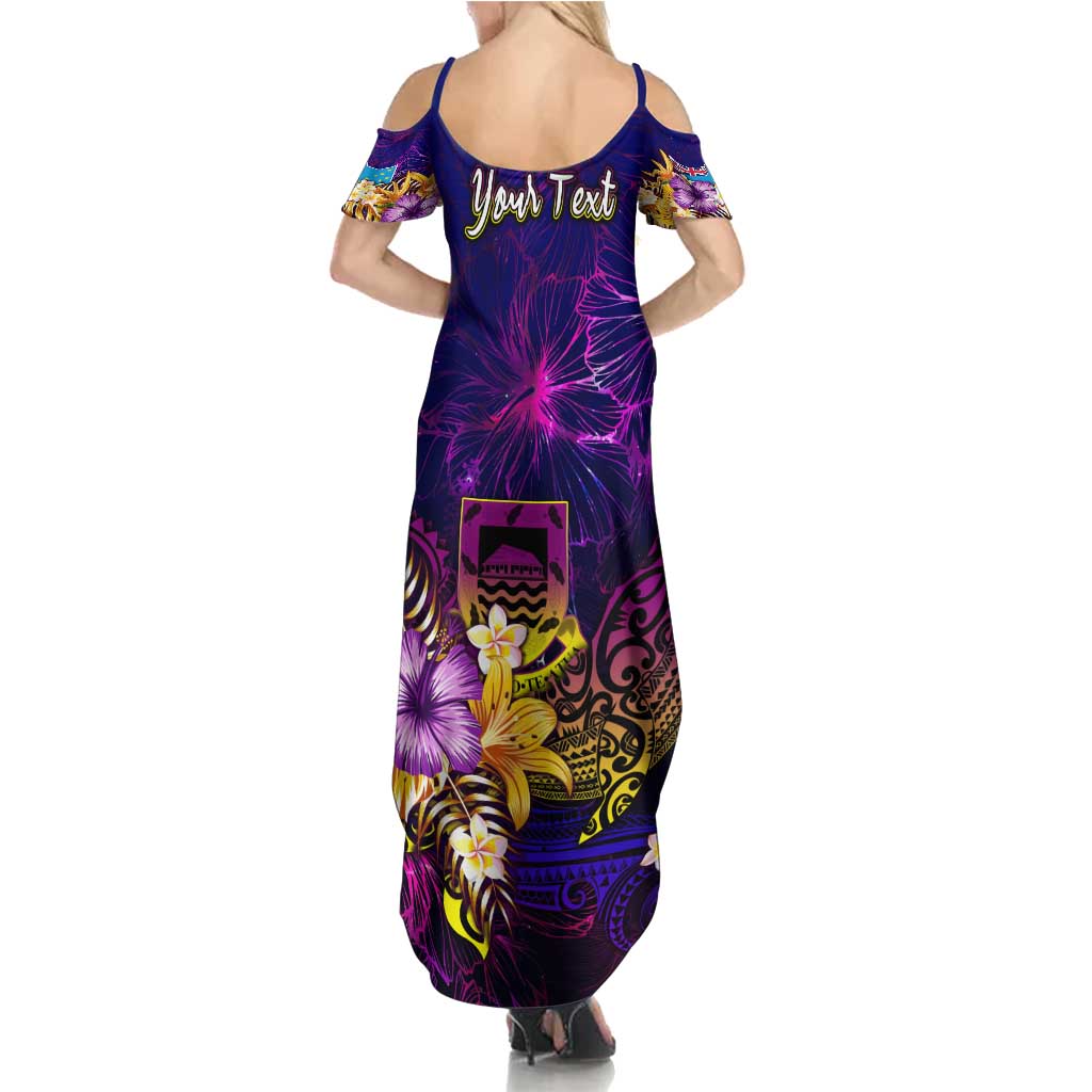 Tuvalu Summer Maxi Dress Whale Hibiscus Polynesian DT02 - Polynesian Pride