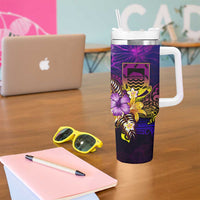 Tuvalu Tumbler With Handle Whale Hibiscus Polynesian DT02 - Polynesian Pride