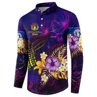 Northern Mariana Islands Button Sweatshirt Whale Hibiscus Polynesian DT02 - Polynesian Pride