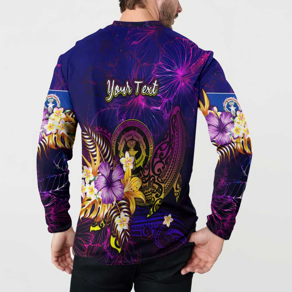 Northern Mariana Islands Button Sweatshirt Whale Hibiscus Polynesian DT02 - Polynesian Pride