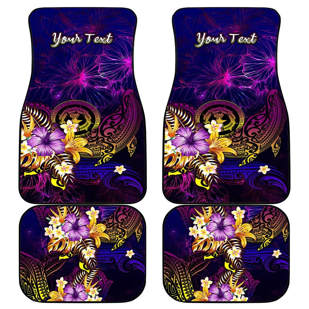Northern Mariana Islands Car Mats Whale Hibiscus Polynesian DT02 - Polynesian Pride