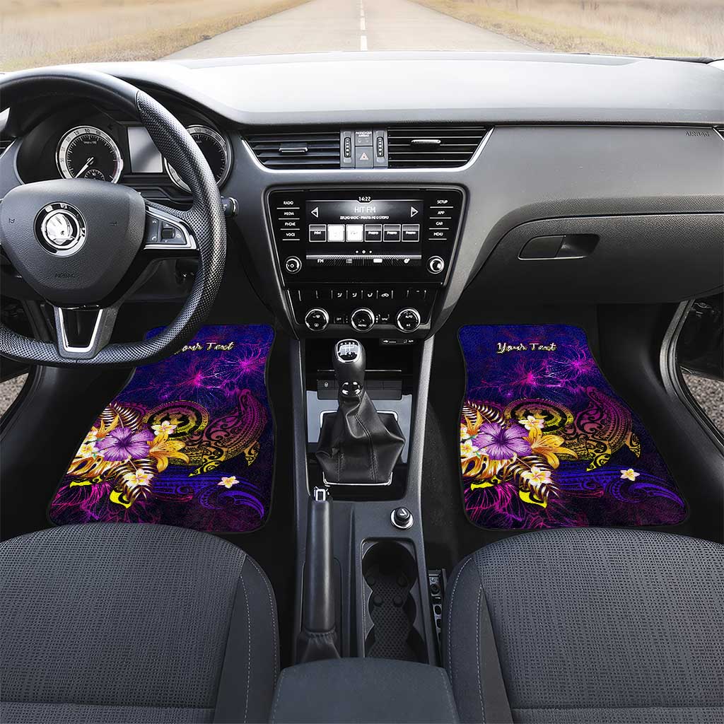 Northern Mariana Islands Car Mats Whale Hibiscus Polynesian DT02 Set 2pcs - Front Purple - Polynesian Pride