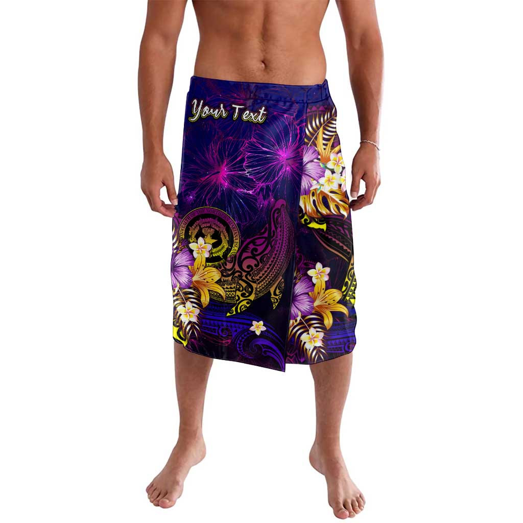 Northern Mariana Islands Lavalava Whale Hibiscus Polynesian DT02 Purple - Polynesian Pride
