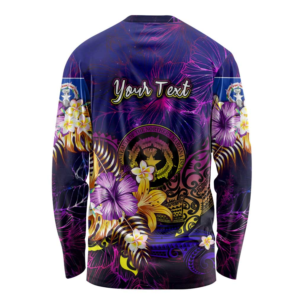 Northern Mariana Islands Long Sleeve Shirt Whale Hibiscus Polynesian DT02 - Polynesian Pride