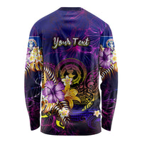 Northern Mariana Islands Long Sleeve Shirt Whale Hibiscus Polynesian DT02 - Polynesian Pride