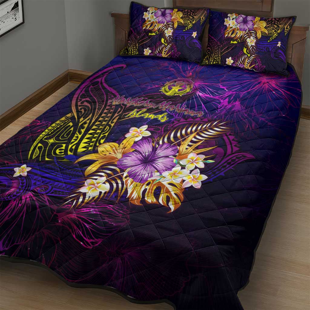 Northern Mariana Islands Quilt Bed Set Whale Hibiscus Polynesian DT02 - Polynesian Pride