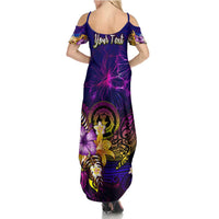 Northern Mariana Islands Summer Maxi Dress Whale Hibiscus Polynesian DT02 - Polynesian Pride