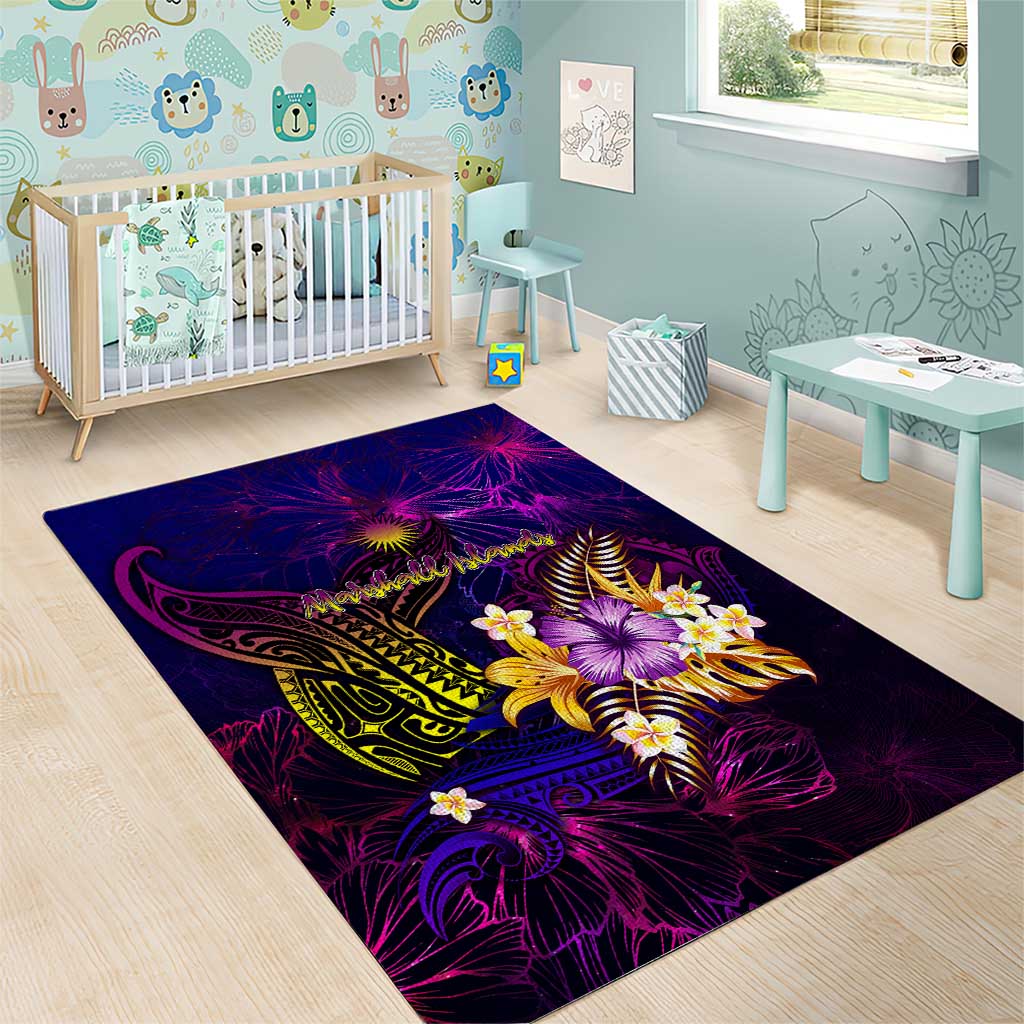 Marshall Islands Area Rug Whale Hibiscus Polynesian DT02 - Polynesian Pride