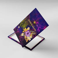 Marshall Islands Canvas Wall Art Whale Hibiscus Polynesian DT02 With Frame Purple - Polynesian Pride