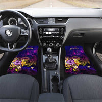 Marshall Islands Car Mats Whale Hibiscus Polynesian DT02 Set 2pcs - Front Purple - Polynesian Pride