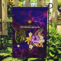 Marshall Islands Garden Flag Whale Hibiscus Polynesian DT02 Garden Flag Purple - Polynesian Pride