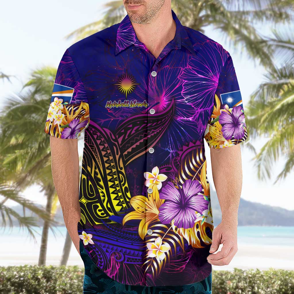 Marshall Islands Hawaiian Shirt Whale Hibiscus Polynesian DT02 - Polynesian Pride