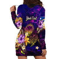 Marshall Islands Hoodie Dress Whale Hibiscus Polynesian DT02 - Polynesian Pride