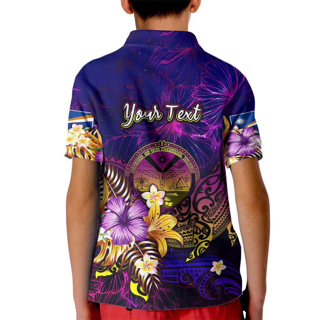 Marshall Islands Kid Polo Shirt Whale Hibiscus Polynesian DT02 - Polynesian Pride