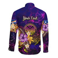 Marshall Islands Long Sleeve Button Shirt Whale Hibiscus Polynesian DT02 - Polynesian Pride