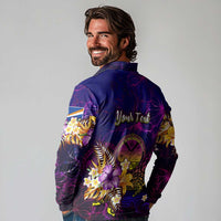 Marshall Islands Long Sleeve Polo Shirt Whale Hibiscus Polynesian DT02 - Polynesian Pride