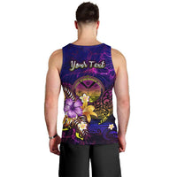 Marshall Islands Men Tank Top Whale Hibiscus Polynesian DT02 - Polynesian Pride