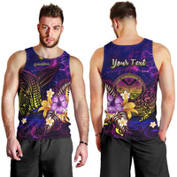 Marshall Islands Men Tank Top Whale Hibiscus Polynesian DT02 - Polynesian Pride