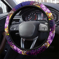 Marshall Islands Steering Wheel Cover Whale Hibiscus Polynesian DT02 - Polynesian Pride
