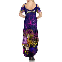 Marshall Islands Summer Maxi Dress Whale Hibiscus Polynesian DT02 - Polynesian Pride