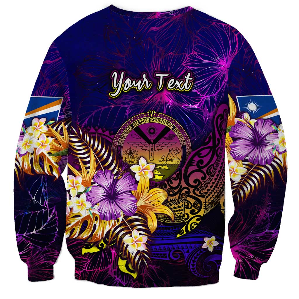 Marshall Islands Sweatshirt Whale Hibiscus Polynesian DT02 - Polynesian Pride