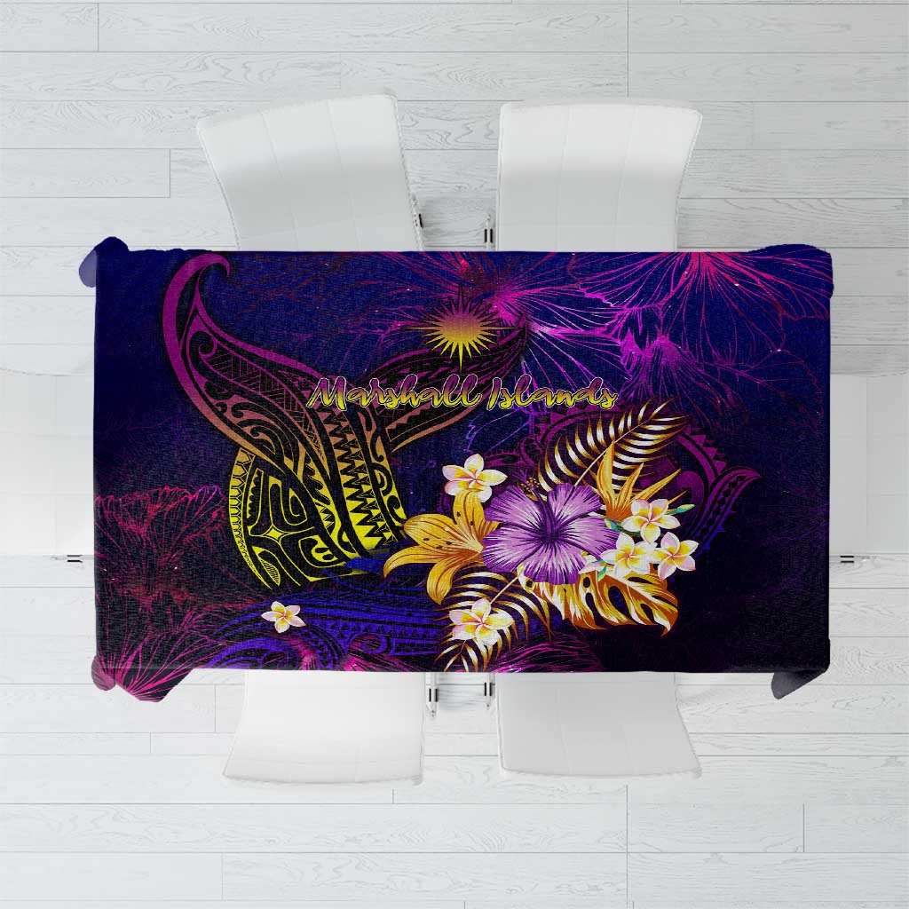 Marshall Islands Tablecloth Whale Hibiscus Polynesian DT02 Purple - Polynesian Pride