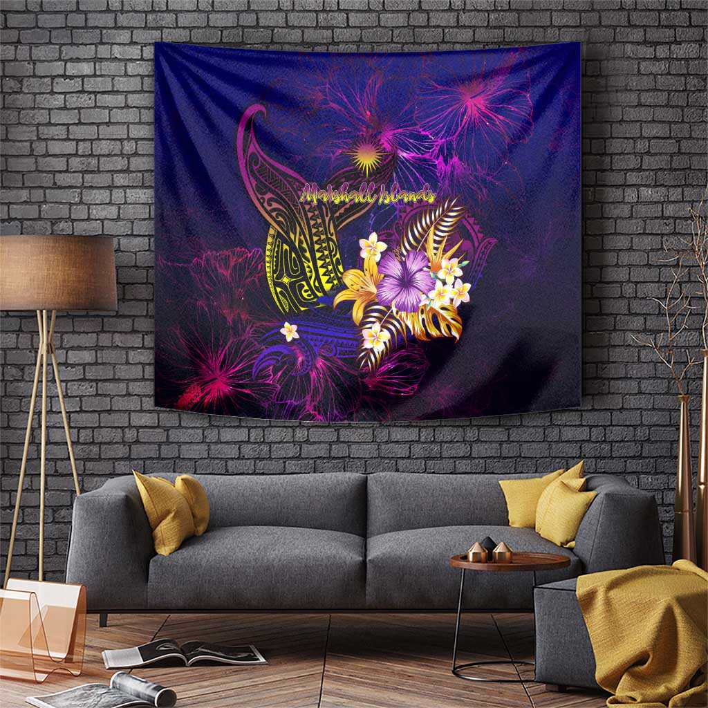 Marshall Islands Tapestry Whale Hibiscus Polynesian DT02 Purple - Polynesian Pride