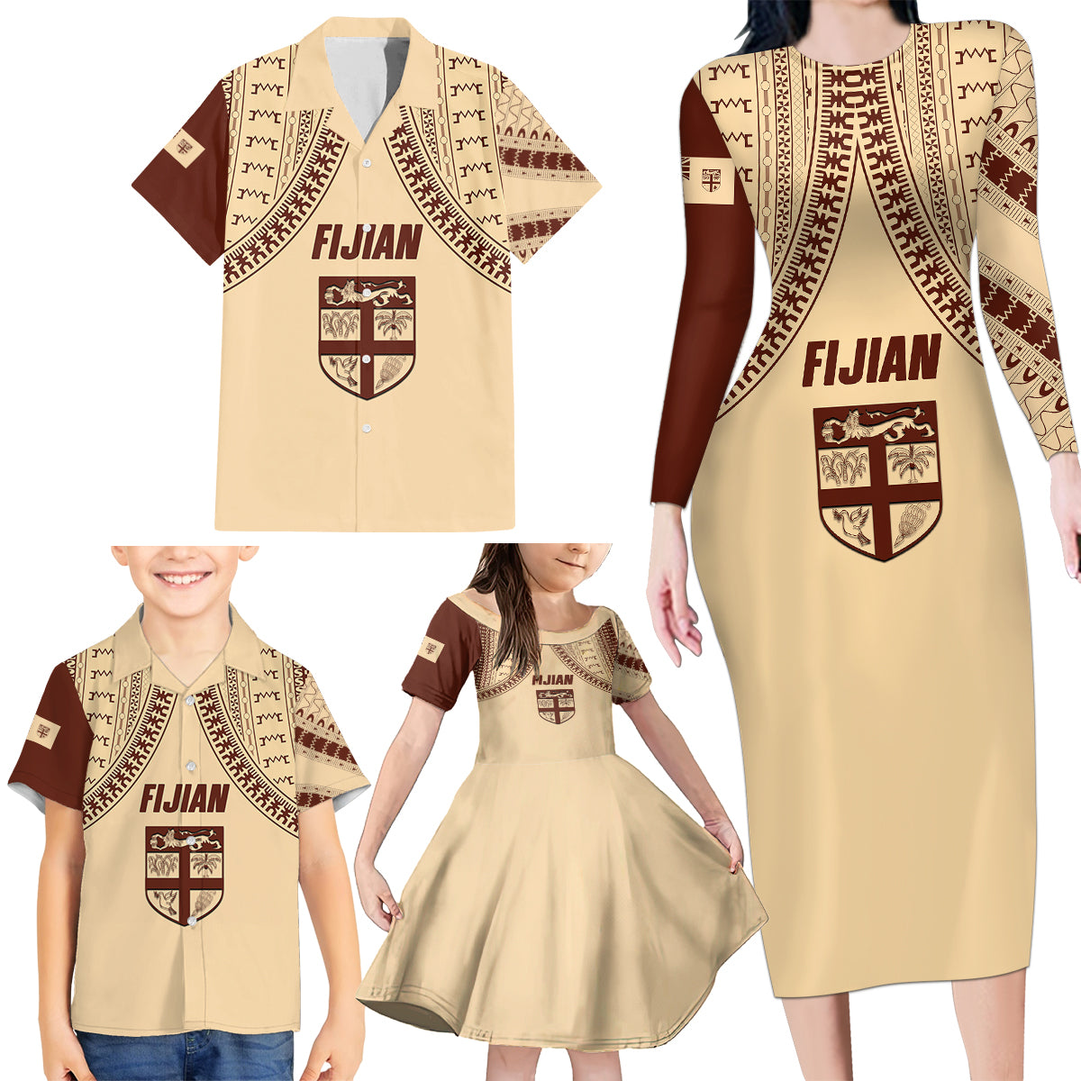 fiji-bula-family-matching-long-sleeve-bodycon-dress-and-hawaiian-shirt-tapa-pattern-design