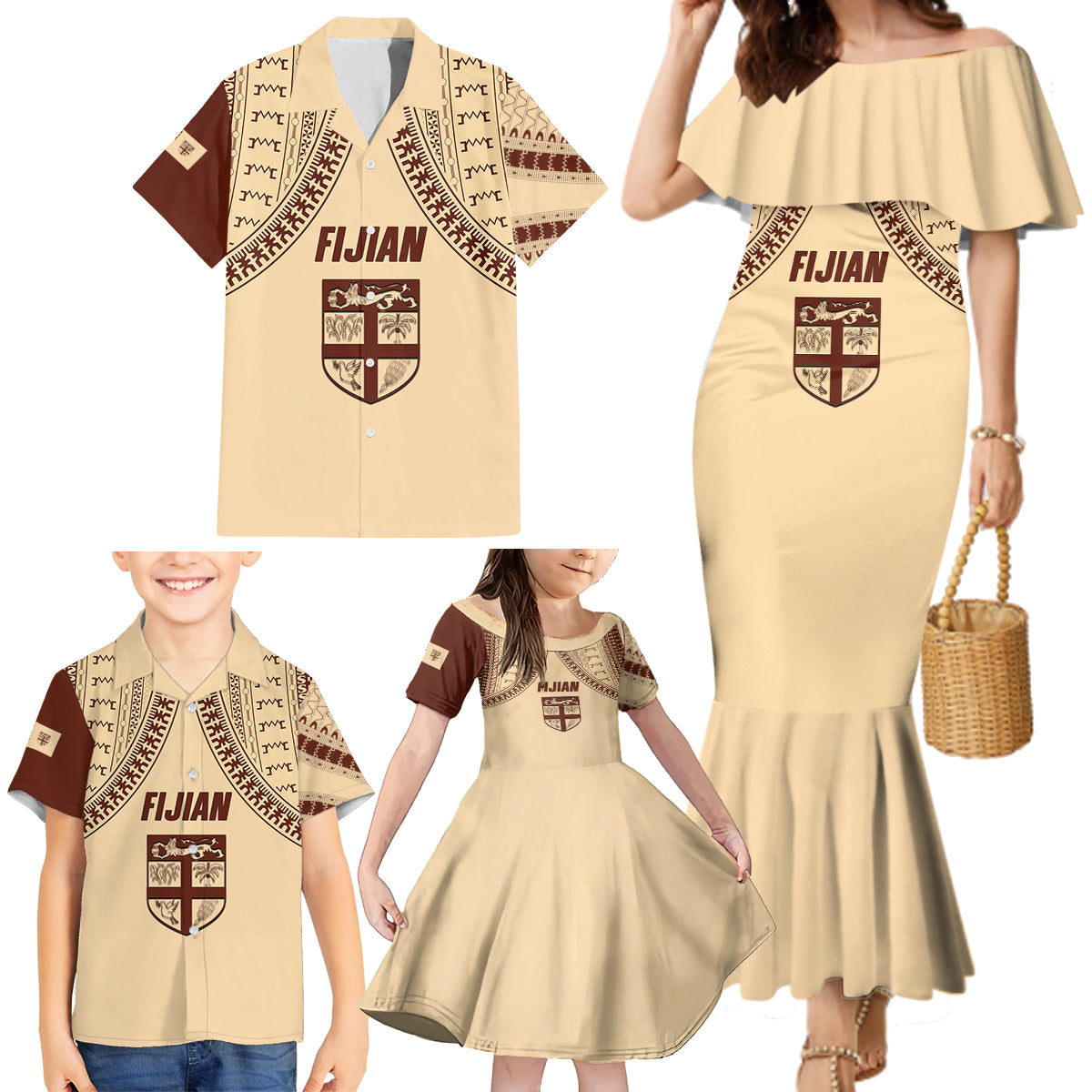 fiji-bula-family-matching-mermaid-dress-and-hawaiian-shirt-tapa-pattern-design