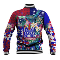 Manu Samoa Rugby 2023 Baseball Jacket Humpback Whale Hexagon Tribal Tropical Style DT02 - Polynesian Pride