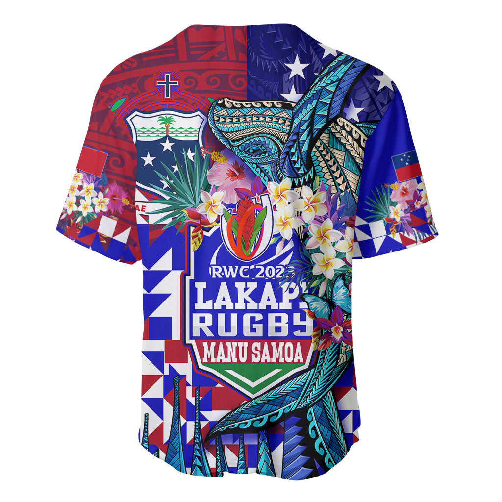 Manu Samoa Rugby 2023 Baseball Jersey Humpback Whale Hexagon Tribal Tropical Style DT02 - Polynesian Pride