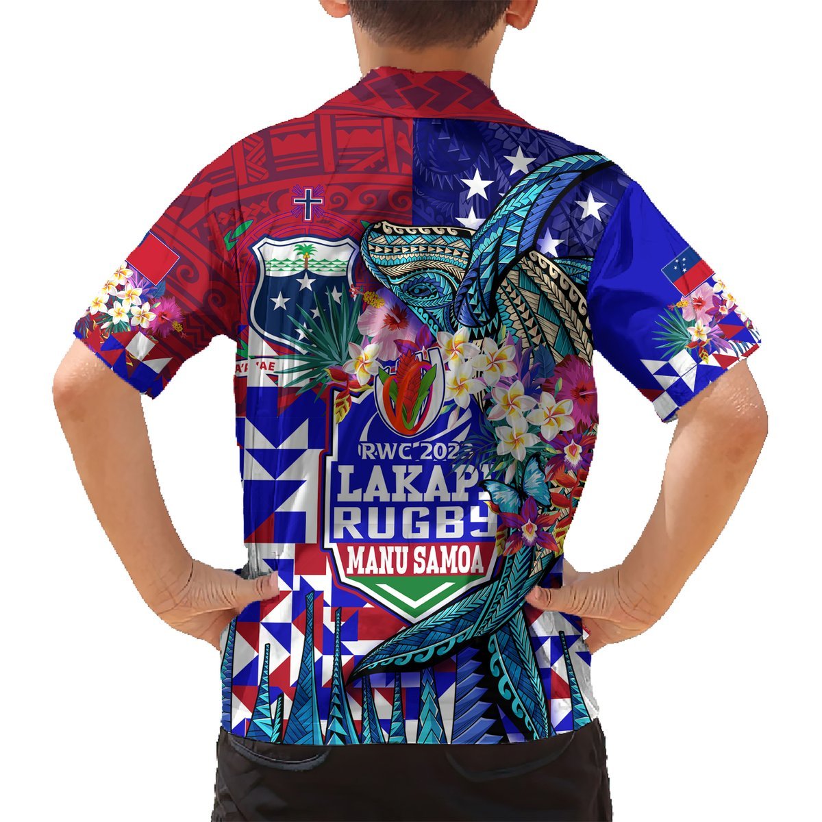 Manu Samoa Rugby 2023 Hawaiian Shirt Humpback Whale Hexagon Tribal Tropical Style DT02 - Polynesian Pride