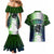 Personalised New Zealand Warriors Couples Matching Mermaid Dress and Hawaiian Shirt Maori Silver Fern Green DT02 - Polynesian Pride