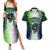 Personalised New Zealand Warriors Couples Matching Summer Maxi Dress and Hawaiian Shirt Maori Silver Fern Green DT02 Green - Polynesian Pride