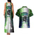 Personalised New Zealand Warriors Couples Matching Tank Maxi Dress and Hawaiian Shirt Maori Silver Fern Green DT02 - Polynesian Pride