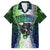 Personalised New Zealand Warriors Family Matching Long Sleeve Bodycon Dress and Hawaiian Shirt Maori Silver Fern Green DT02 Dad's Shirt - Short Sleeve Green - Polynesian Pride