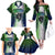 Personalised New Zealand Warriors Family Matching Off Shoulder Long Sleeve Dress and Hawaiian Shirt Maori Silver Fern Green DT02 - Polynesian Pride