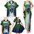 Personalised New Zealand Warriors Family Matching Tank Maxi Dress and Hawaiian Shirt Maori Silver Fern Green DT02 - Polynesian Pride