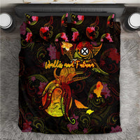Wallis and Futuna Bedding Set Octopus Plumeria Polynesian Tattoo DT02 Black - Polynesian Pride