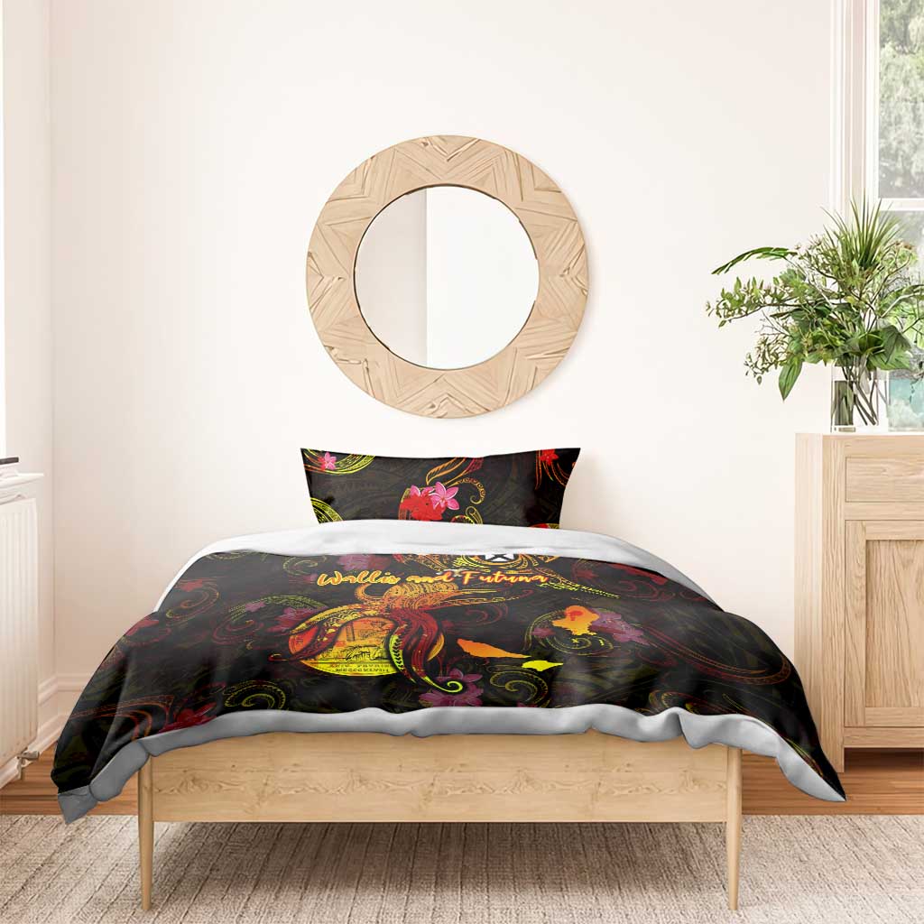 Wallis and Futuna Bedding Set Octopus Plumeria Polynesian Tattoo DT02 - Polynesian Pride