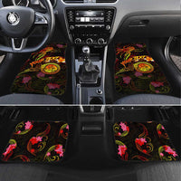 Wallis and Futuna Car Mats Octopus Plumeria Polynesian Tattoo DT02 Set 4pcs Black - Polynesian Pride