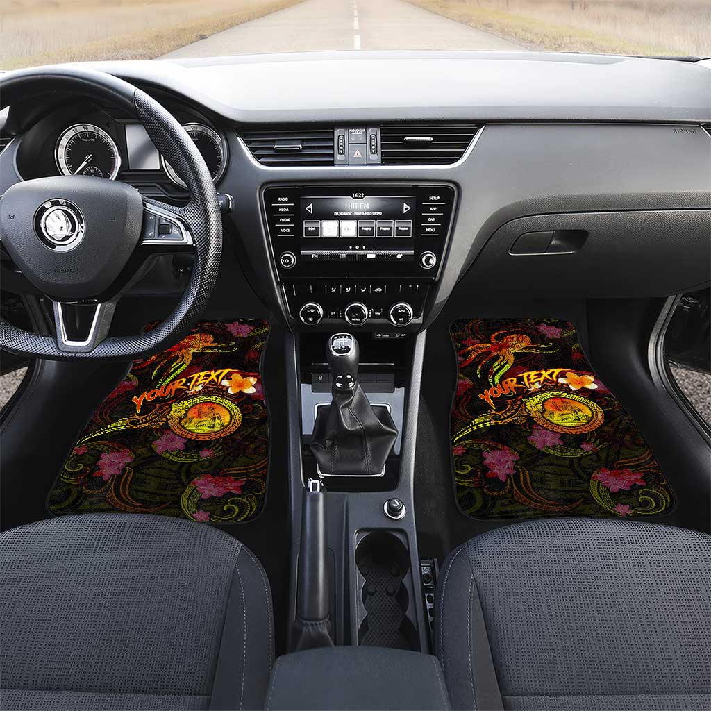 Wallis and Futuna Car Mats Octopus Plumeria Polynesian Tattoo DT02 Set 2pcs - Front Black - Polynesian Pride