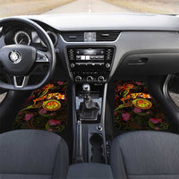 Wallis and Futuna Car Mats Octopus Plumeria Polynesian Tattoo DT02 Set 2pcs - Front Black - Polynesian Pride