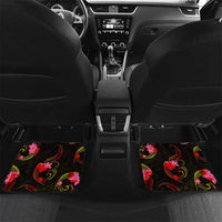 Wallis and Futuna Car Mats Octopus Plumeria Polynesian Tattoo DT02 Set 2pcs - Back Black - Polynesian Pride