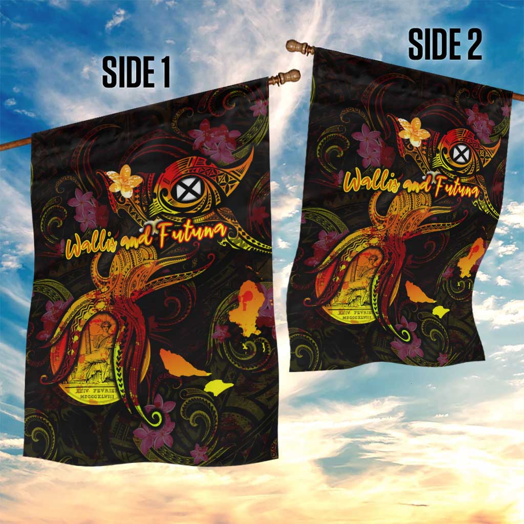 Wallis and Futuna Garden Flag Octopus Plumeria Polynesian Tattoo DT02 - Polynesian Pride
