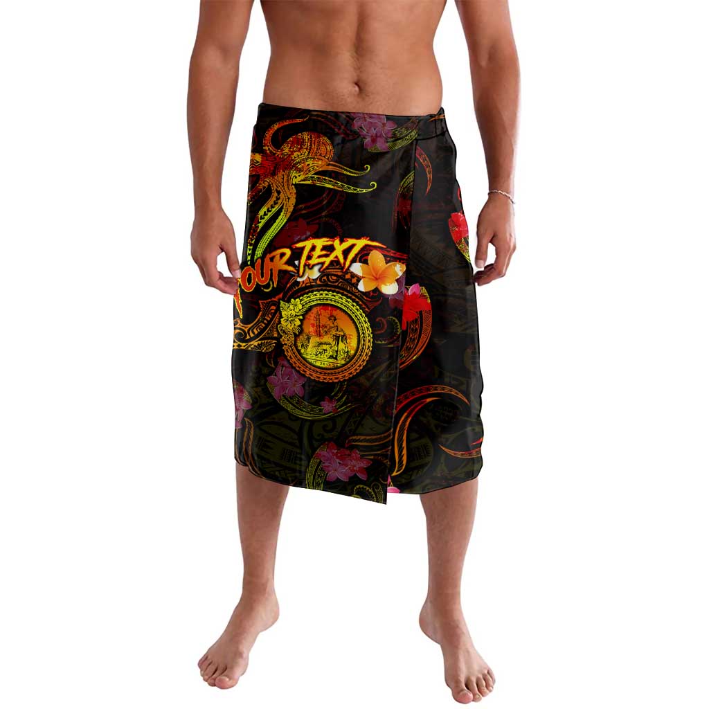 Wallis and Futuna Lavalava Octopus Plumeria Polynesian Tattoo DT02 Black - Polynesian Pride