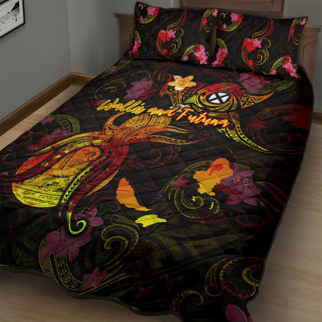 Wallis and Futuna Quilt Bed Set Octopus Plumeria Polynesian Tattoo DT02 - Polynesian Pride