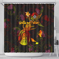 Wallis and Futuna Shower Curtain Octopus Plumeria Polynesian Tattoo DT02 - Polynesian Pride