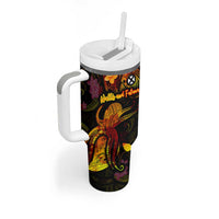 Wallis and Futuna Tumbler With Handle Octopus Plumeria Polynesian Tattoo DT02 - Polynesian Pride