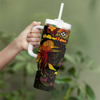 Wallis and Futuna Tumbler With Handle Octopus Plumeria Polynesian Tattoo DT02 - Polynesian Pride